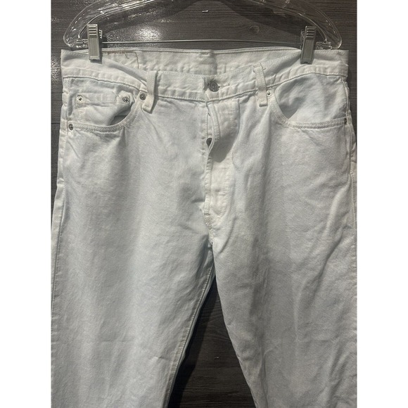 Levi 501 Jeans Original Fit Straight Button Fly White Light Blue Custom 36x34 - Picture 2 of 9